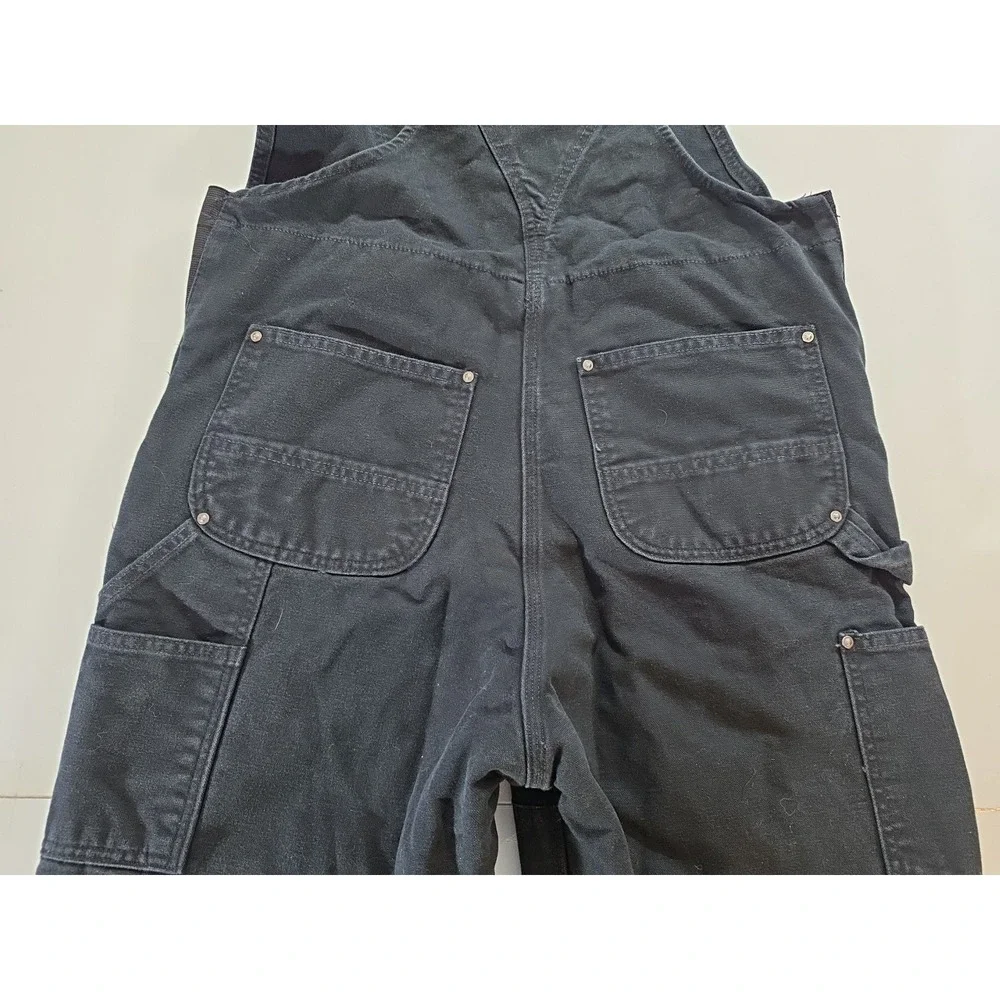 Carhartt 104031 Insulated Bib Overalls Men M Regular Black Quilt Lined Work Pant